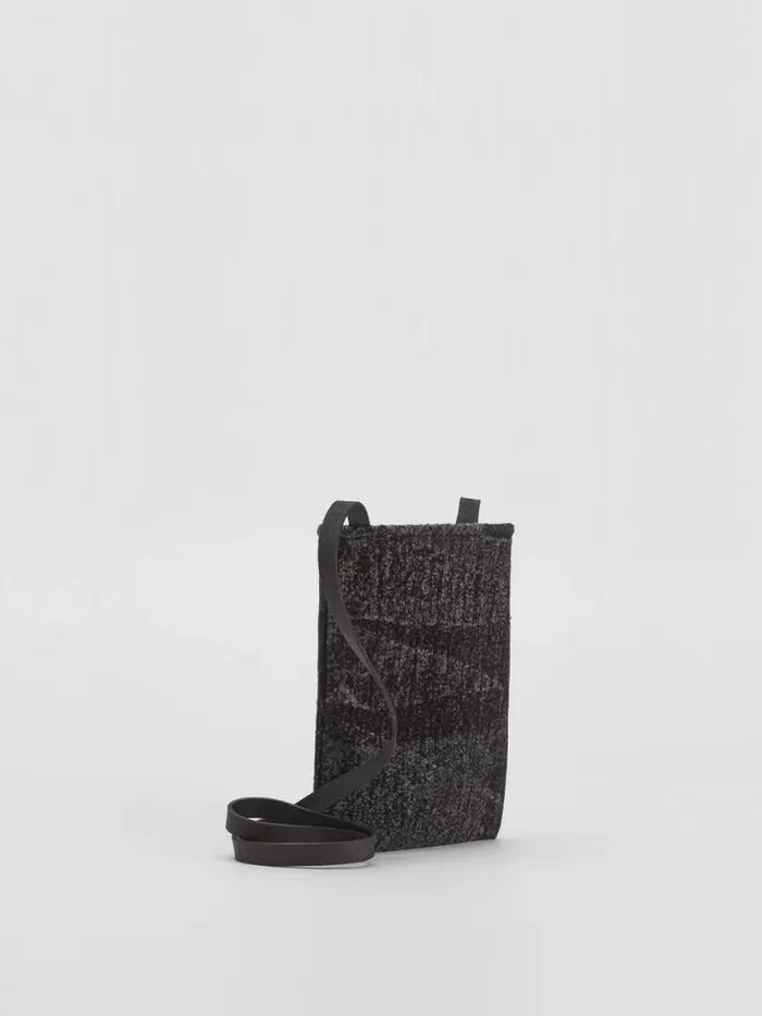 Shop Eileen Fisher Accessories Waste No More Felted Phone Pouch Charcoal