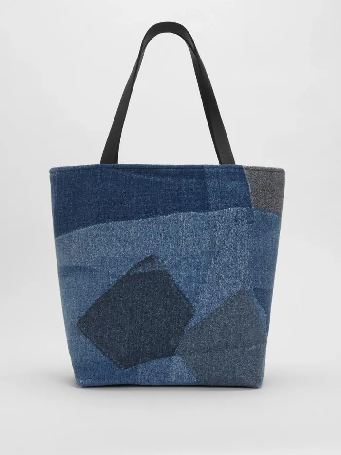 Shop Eileen Fisher Accessories Waste No More Large Denim Tote Indigo