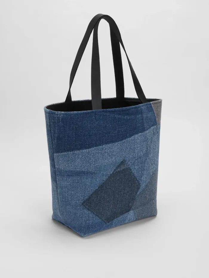 Shop Eileen Fisher Accessories Waste No More Large Denim Tote Indigo