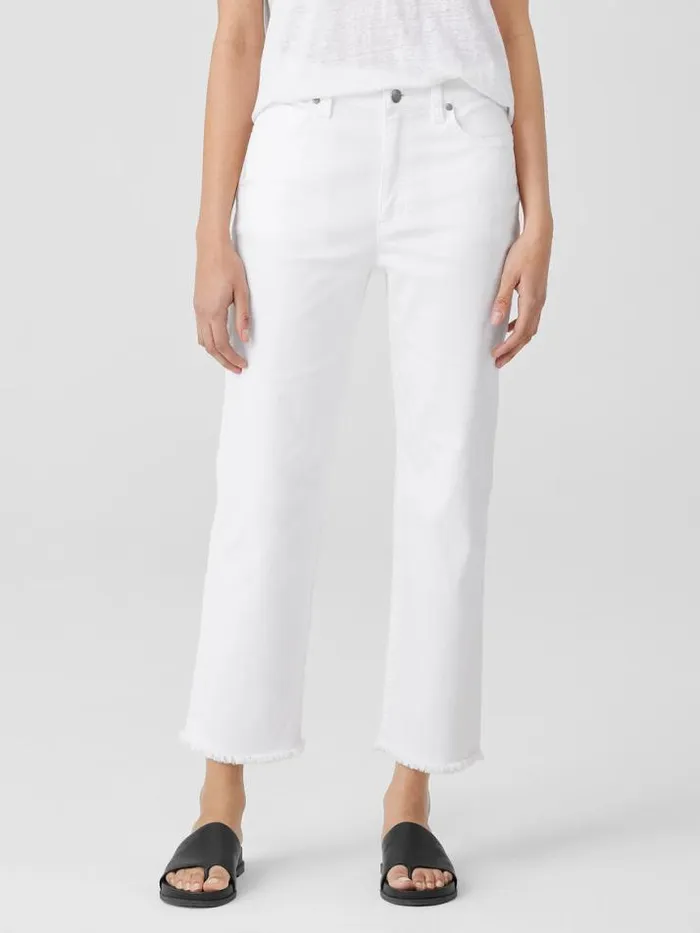 Shop Eileen Fisher Denim Organic Cotton Denim Straight Jean White