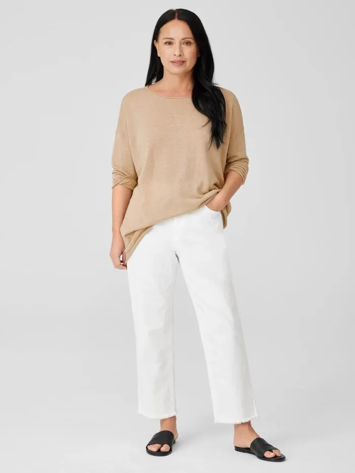 Shop Eileen Fisher Denim Organic Cotton Denim Straight Jean White