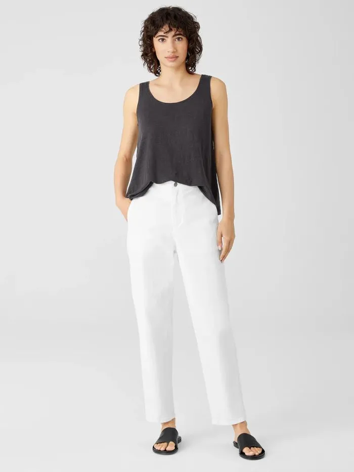 Shop Eileen Fisher Denim Organic Cotton Denim Tapered Pant White