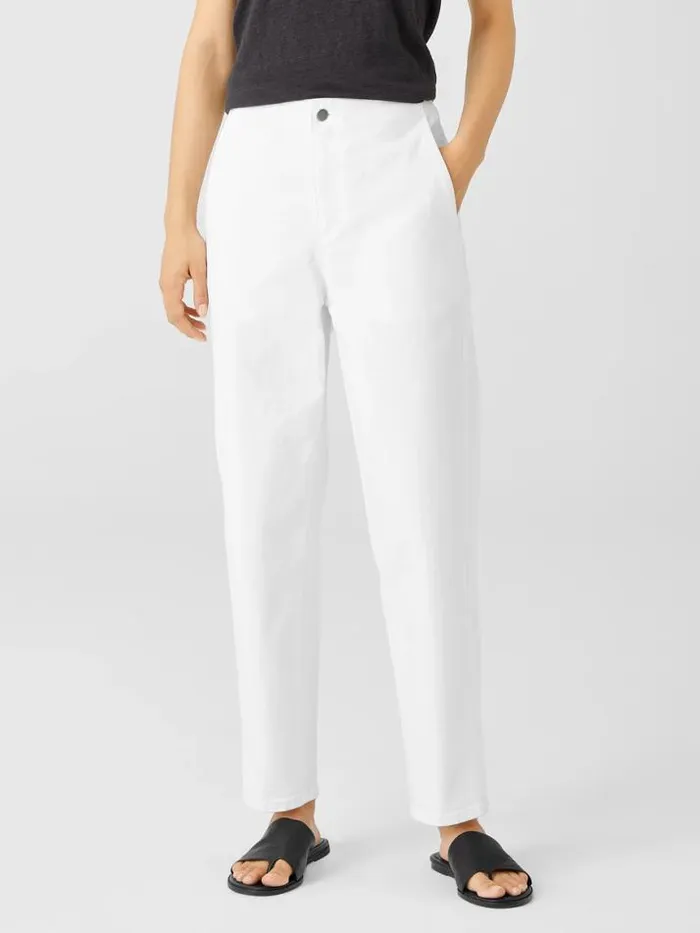 Shop Eileen Fisher Denim Organic Cotton Denim Tapered Pant White