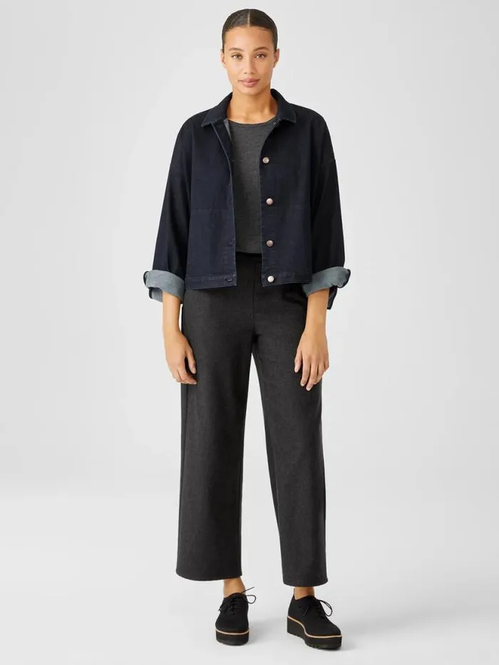 Shop Eileen Fisher Denim Organic Cotton Stretch Denim Jacket Utility Blue