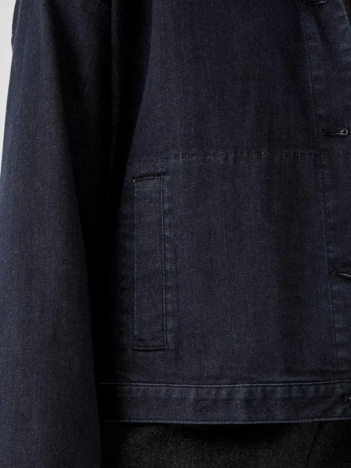 Shop Eileen Fisher Denim Organic Cotton Stretch Denim Jacket Utility Blue