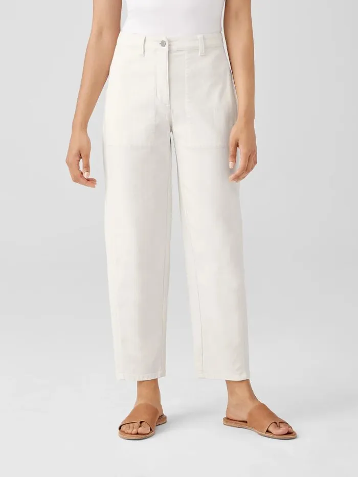 Shop Eileen Fisher Denim Undyed Organic Cotton Denim Lantern Pant Undyed Natural