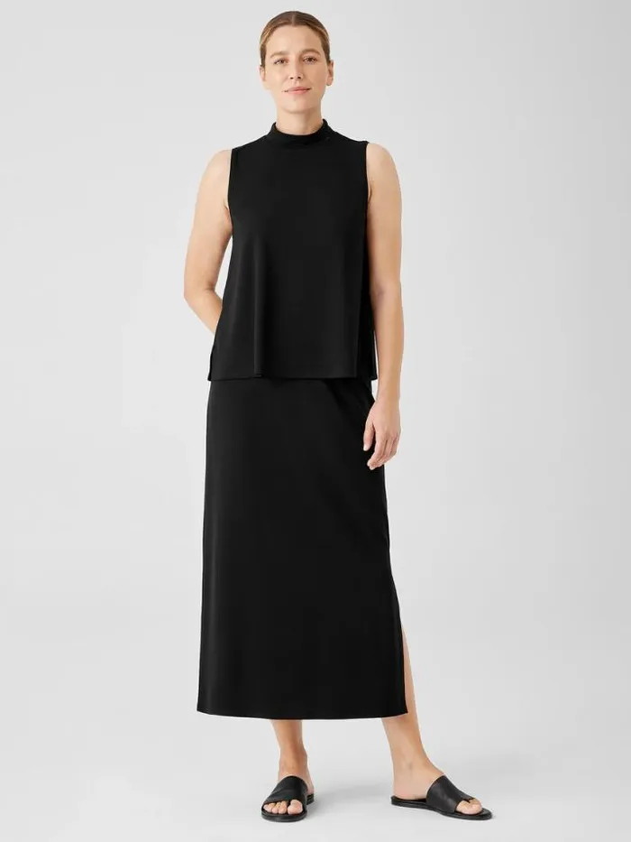 Shop Eileen Fisher Dresses and Skirts Stretch Jersey Knit Straight Skirt Black
