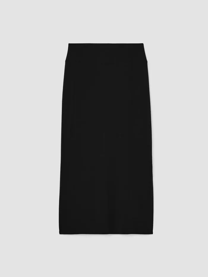 Shop Eileen Fisher Dresses and Skirts Stretch Jersey Knit Straight Skirt Black