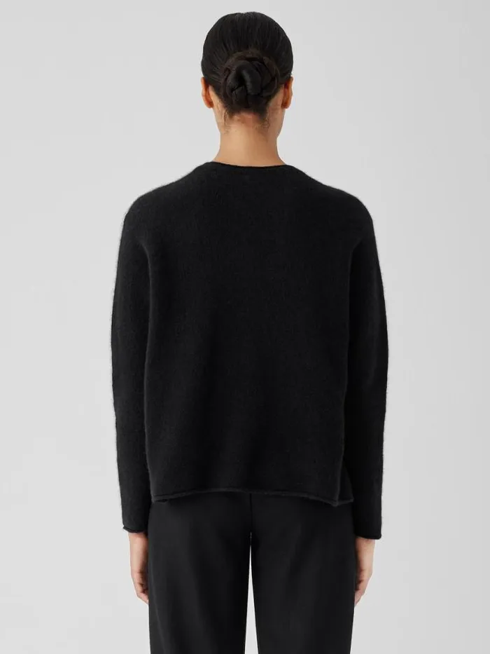 Shop Eileen Fisher Extended Sizing 1X3X Cashmere Silk Bliss Crew Neck Top Black