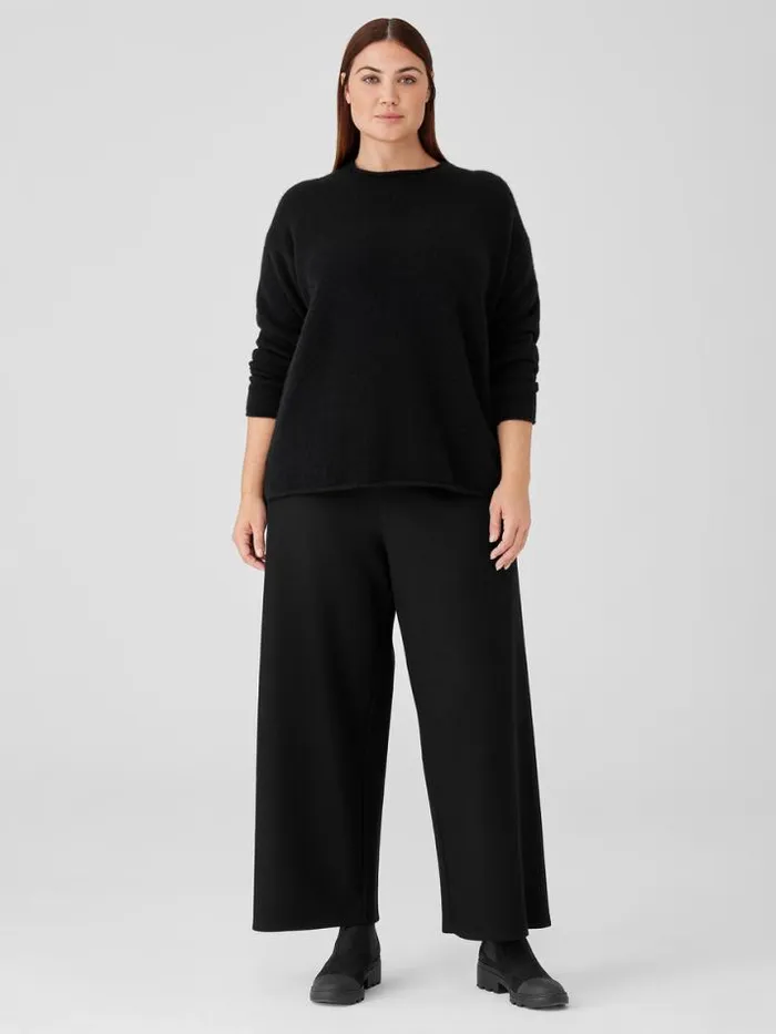 Shop Eileen Fisher Extended Sizing 1X3X Cashmere Silk Bliss Crew Neck Top Black