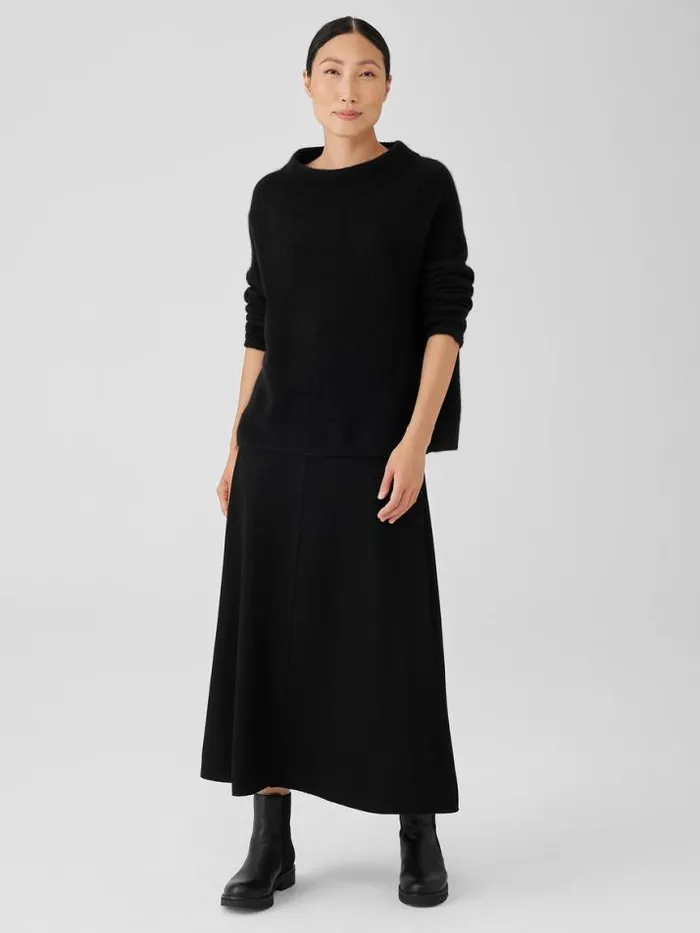 Shop Eileen Fisher Extended Sizing 1X3X Cashmere Silk Bliss Funnel Neck Top Black