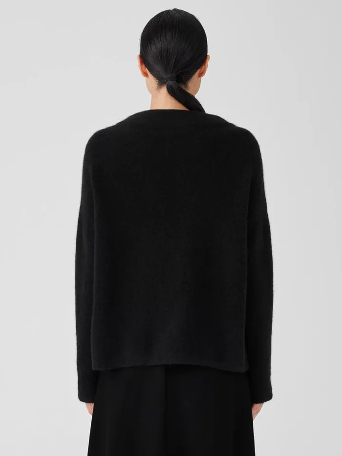 Shop Eileen Fisher Extended Sizing 1X3X Cashmere Silk Bliss Funnel Neck Top Black