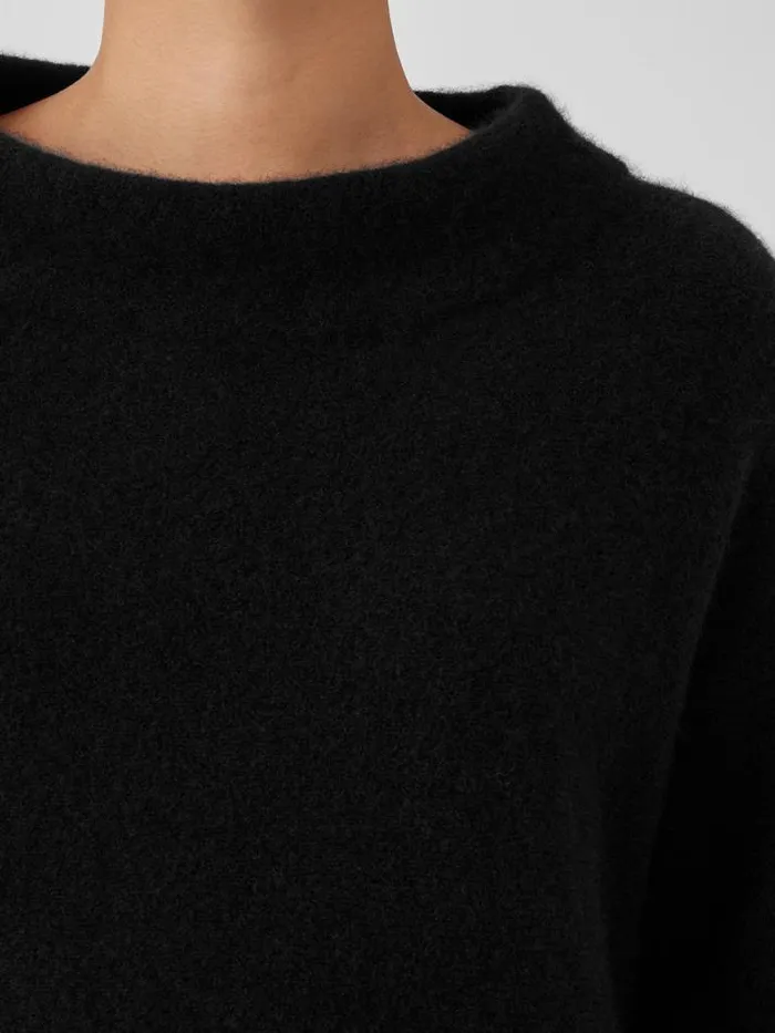 Shop Eileen Fisher Extended Sizing 1X3X Cashmere Silk Bliss Funnel Neck Top Black