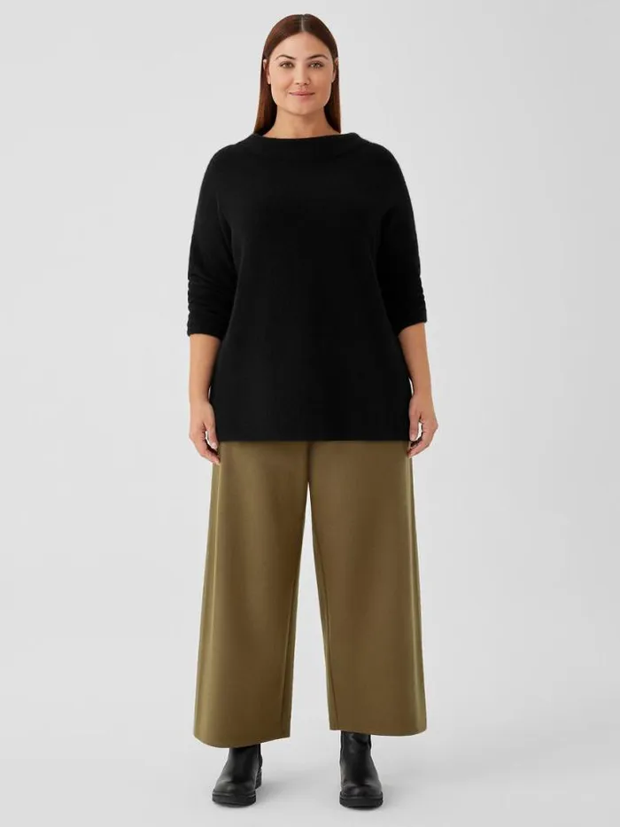Shop Eileen Fisher Extended Sizing 1X3X Cashmere Silk Bliss Funnel Neck Top Black