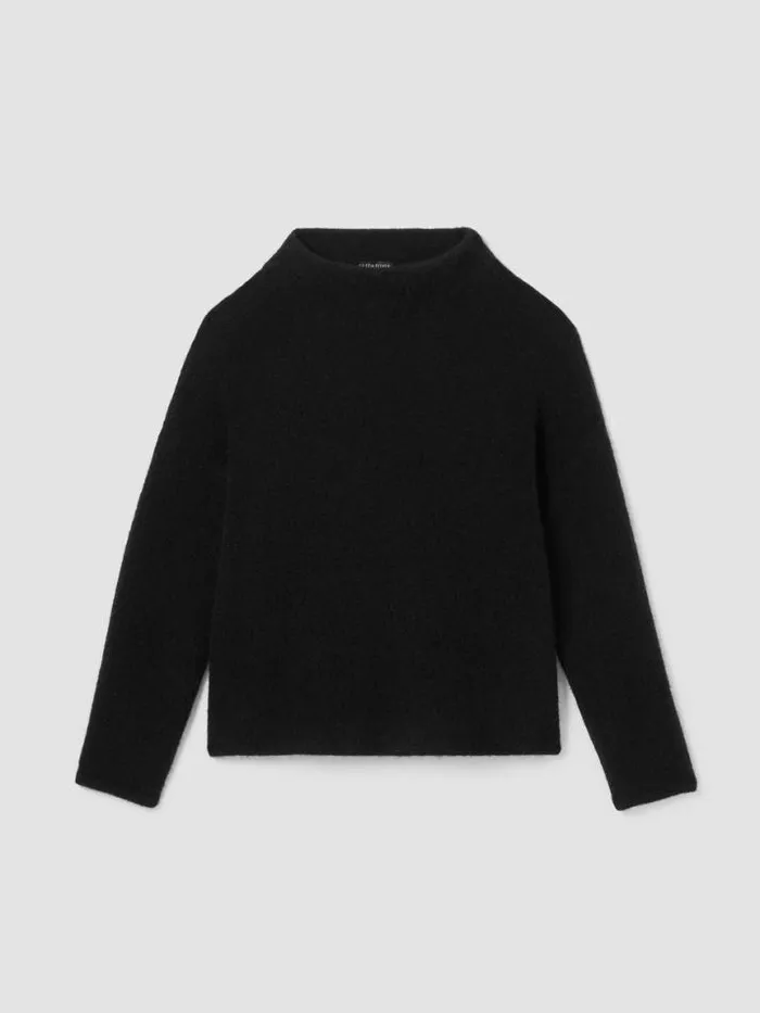 Shop Eileen Fisher Extended Sizing 1X3X Cashmere Silk Bliss Funnel Neck Top Black