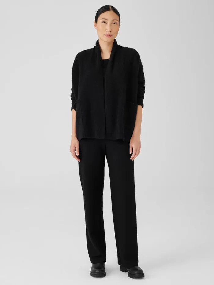 Shop Eileen Fisher Extended Sizing 1X3X Cashmere Silk Bliss Shawl Collar Cardigan Black