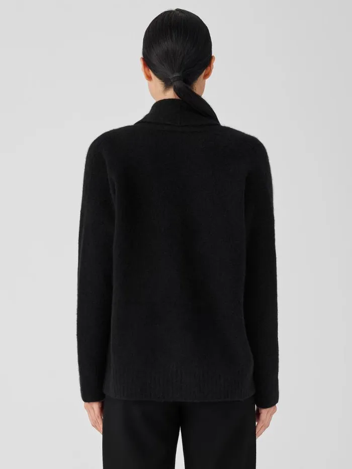 Shop Eileen Fisher Extended Sizing 1X3X Cashmere Silk Bliss Shawl Collar Cardigan Black