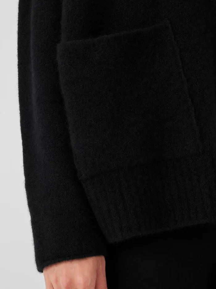 Shop Eileen Fisher Extended Sizing 1X3X Cashmere Silk Bliss Shawl Collar Cardigan Black