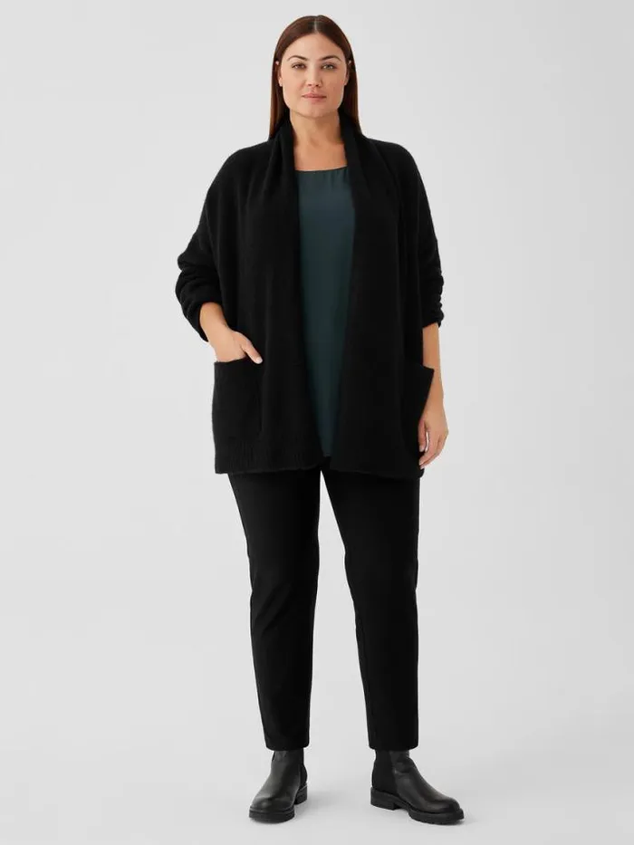 Shop Eileen Fisher Extended Sizing 1X3X Cashmere Silk Bliss Shawl Collar Cardigan Black
