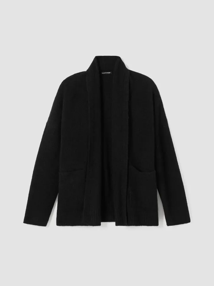 Shop Eileen Fisher Extended Sizing 1X3X Cashmere Silk Bliss Shawl Collar Cardigan Black