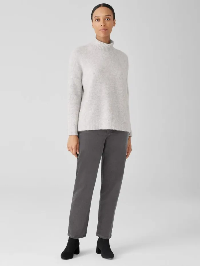 Shop Eileen Fisher Extended Sizing 1X3X Cashmere Silk Bliss Turtleneck BoxTop Pearl