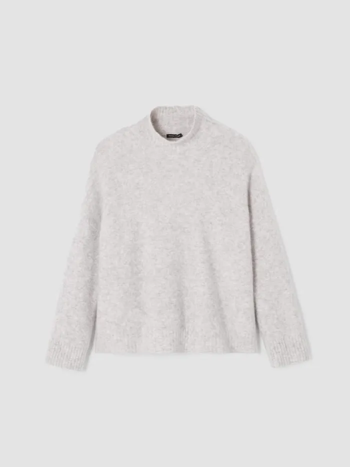 Shop Eileen Fisher Extended Sizing 1X3X Cashmere Silk Bliss Turtleneck BoxTop Pearl