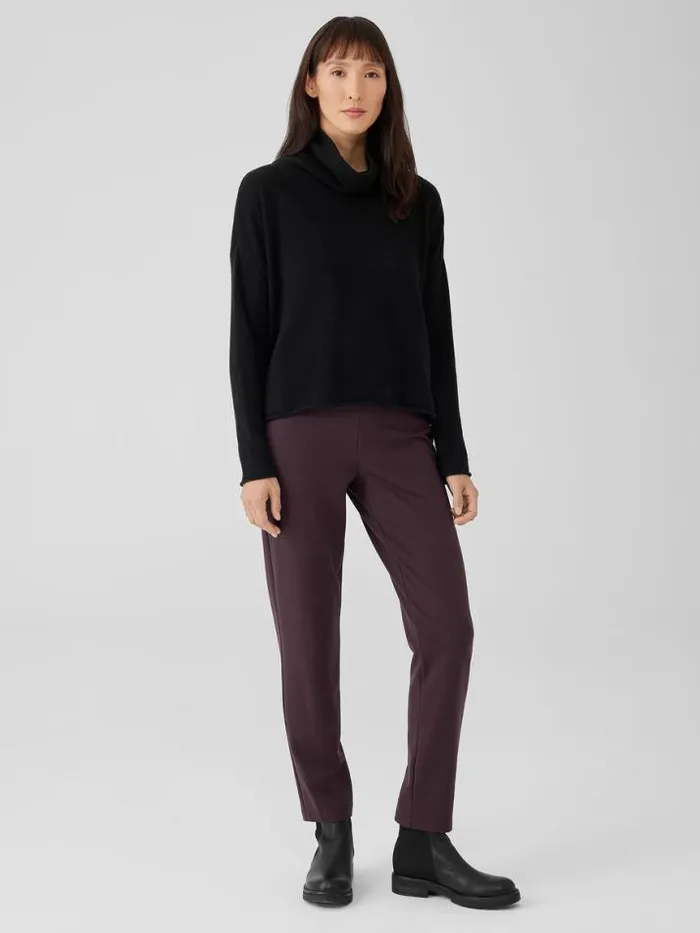 Shop Eileen Fisher Extended Sizing 1X3X Cotton And Recycled Cashmere Turtleneck BoxTop Black