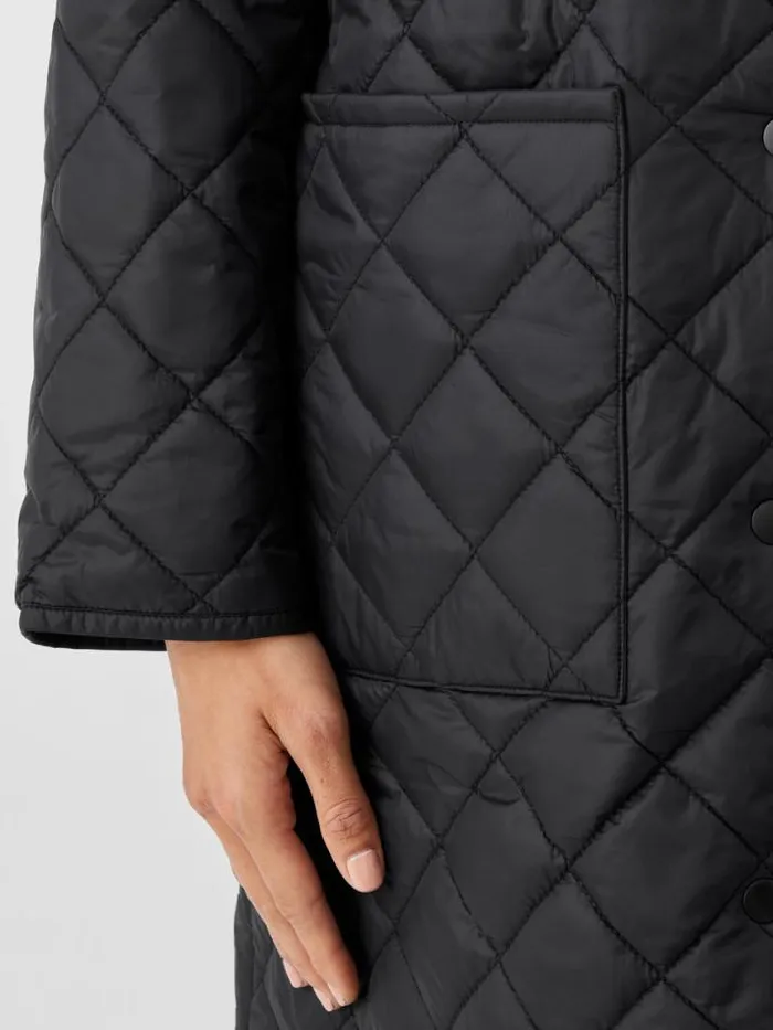 Shop Eileen Fisher Extended Sizing 1X3X Eggshell Recycled Nylon Reversible Coat Black