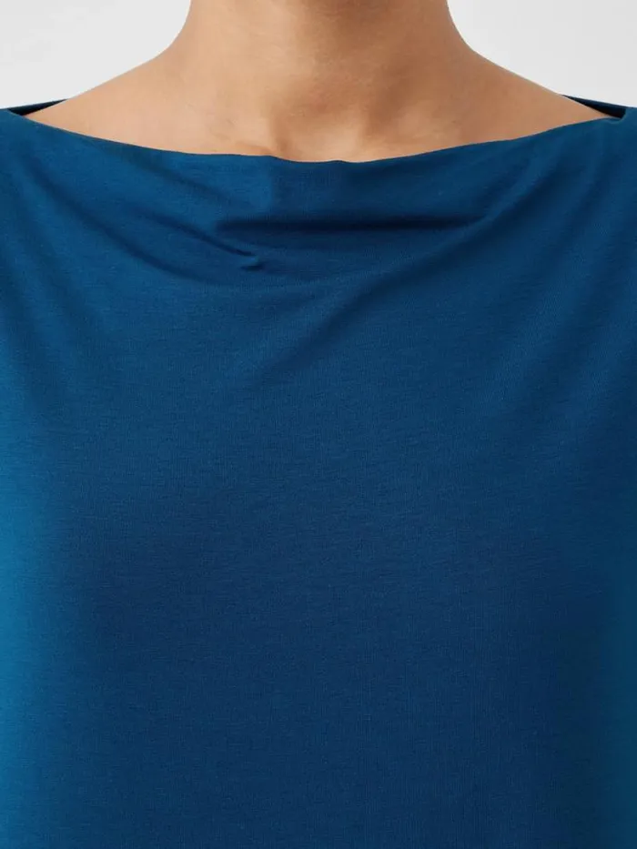 Shop Eileen Fisher Extended Sizing 1X3X Fine Jersey Cowl Neck Dress Atlantis