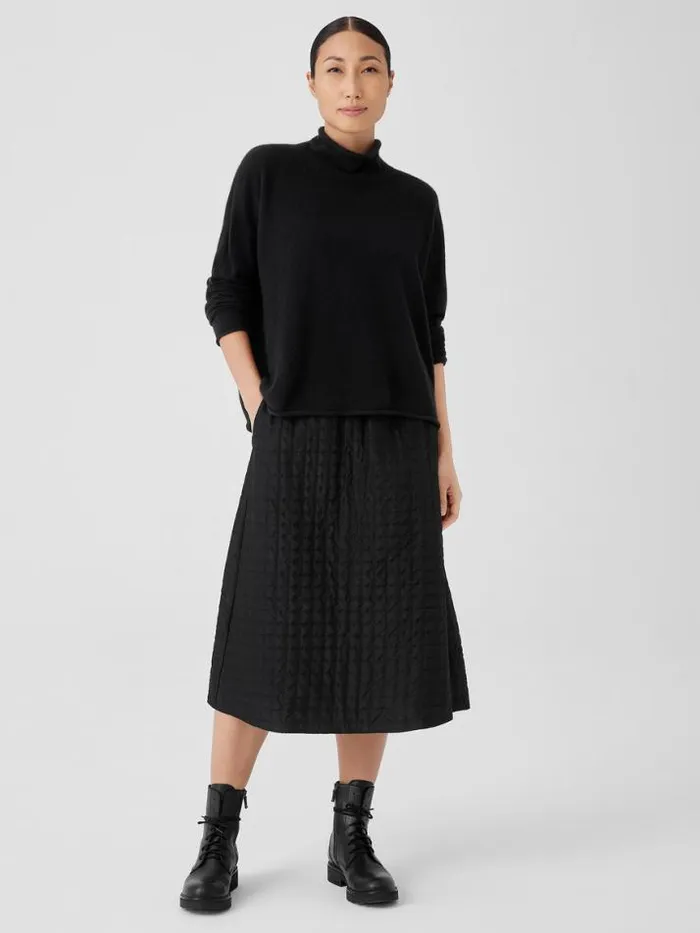 Shop Eileen Fisher Extended Sizing 1X3X Italian Cashmere Turtleneck Top Black