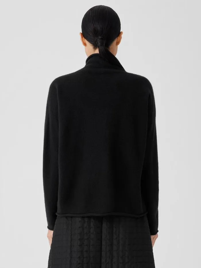 Shop Eileen Fisher Extended Sizing 1X3X Italian Cashmere Turtleneck Top Black