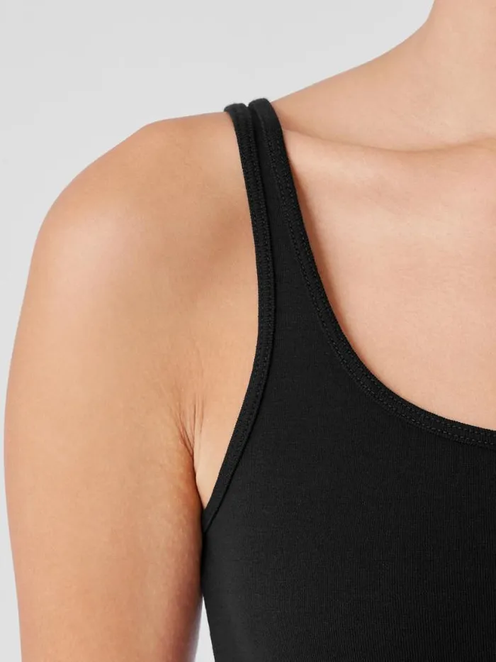 Shop Eileen Fisher Extended Sizing 1X3X Organic Cotton Baby Rib Tank Black
