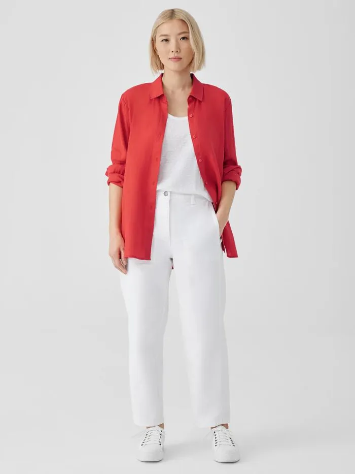 Shop Eileen Fisher Extended Sizing 1X3X Organic Cotton Denim Lantern Jean White