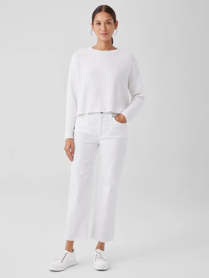 Shop Eileen Fisher Extended Sizing 1X3X Organic Cotton Denim Straight Jean White