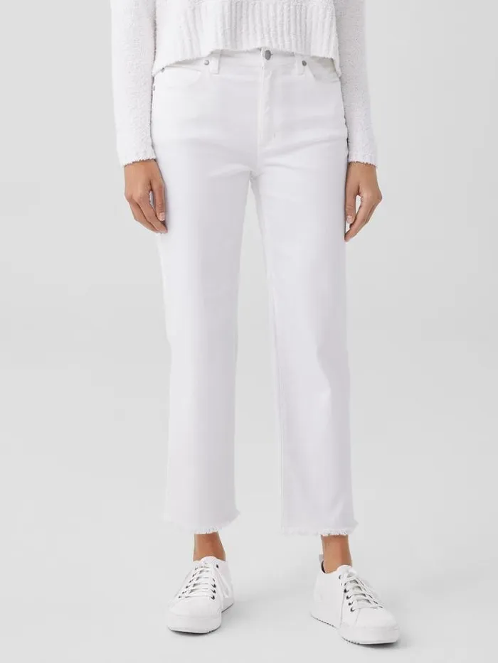 Shop Eileen Fisher Extended Sizing 1X3X Organic Cotton Denim Straight Jean White