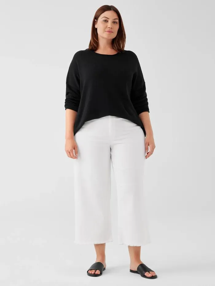 Shop Eileen Fisher Extended Sizing 1X3X Organic Cotton Denim Straight Jean White