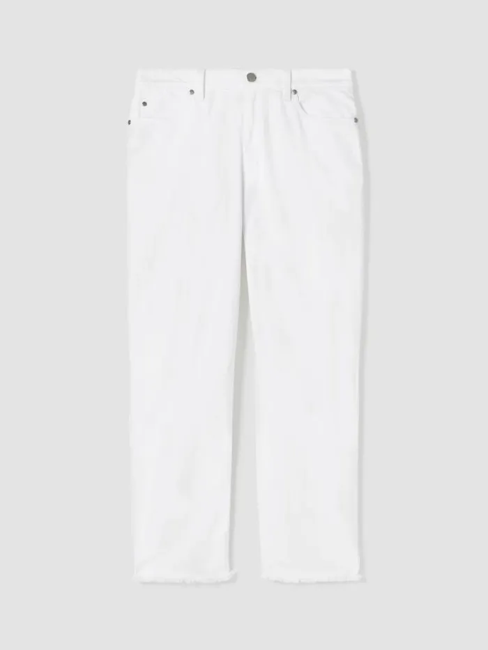 Shop Eileen Fisher Extended Sizing 1X3X Organic Cotton Denim Straight Jean White