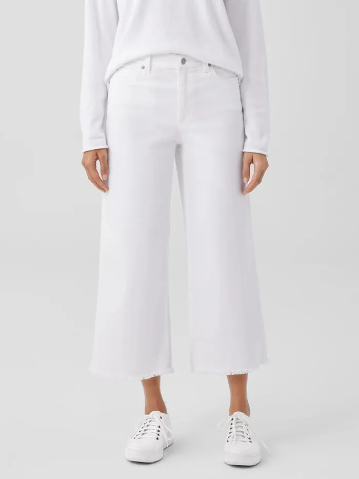 Shop Eileen Fisher Extended Sizing 1X3X Organic Cotton Denim WideLeg Jean White