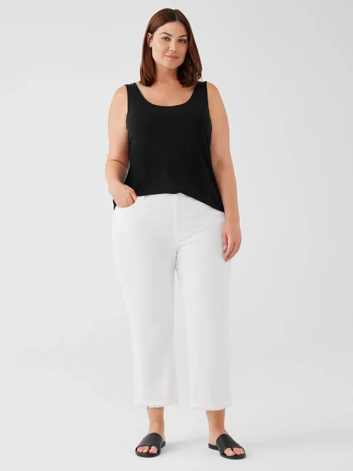 Shop Eileen Fisher Extended Sizing 1X3X Organic Cotton Denim WideLeg Jean White