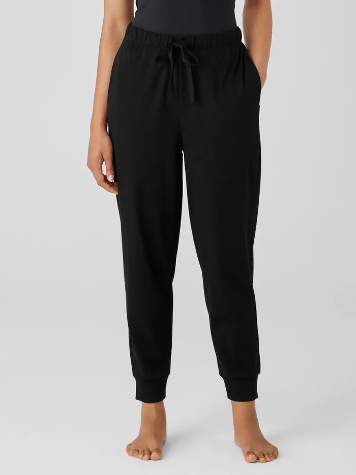 Shop Eileen Fisher Extended Sizing 1X3X Organic Cotton Interlock Jogger Sleep Pant Black