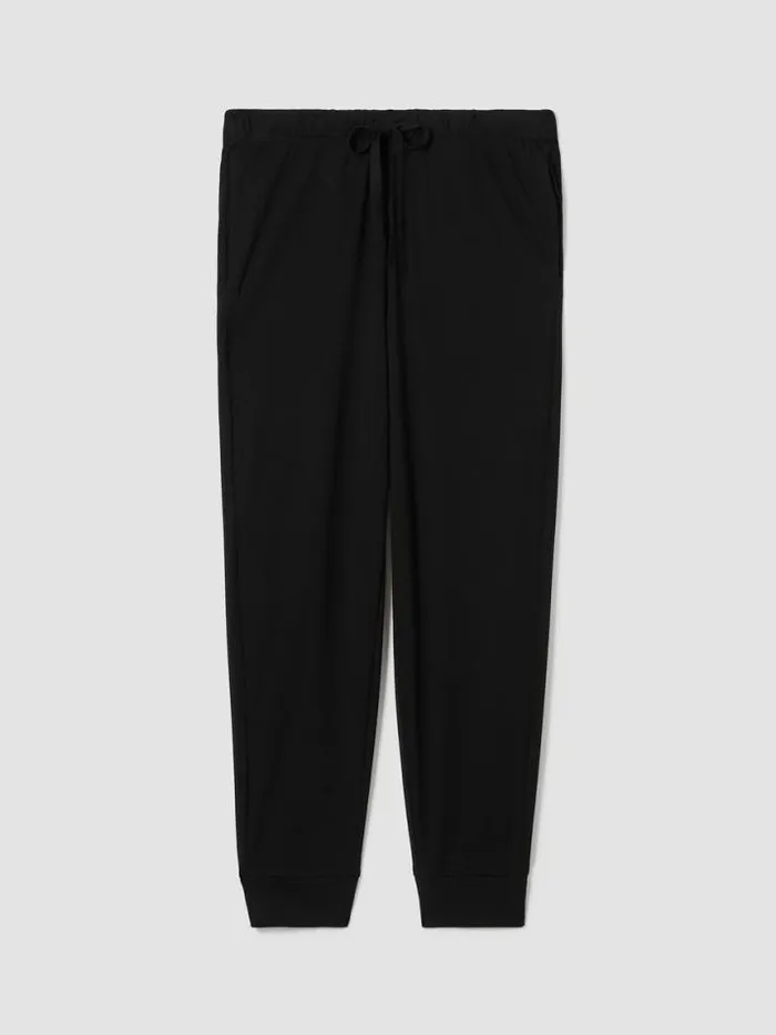 Shop Eileen Fisher Extended Sizing 1X3X Organic Cotton Interlock Jogger Sleep Pant Black