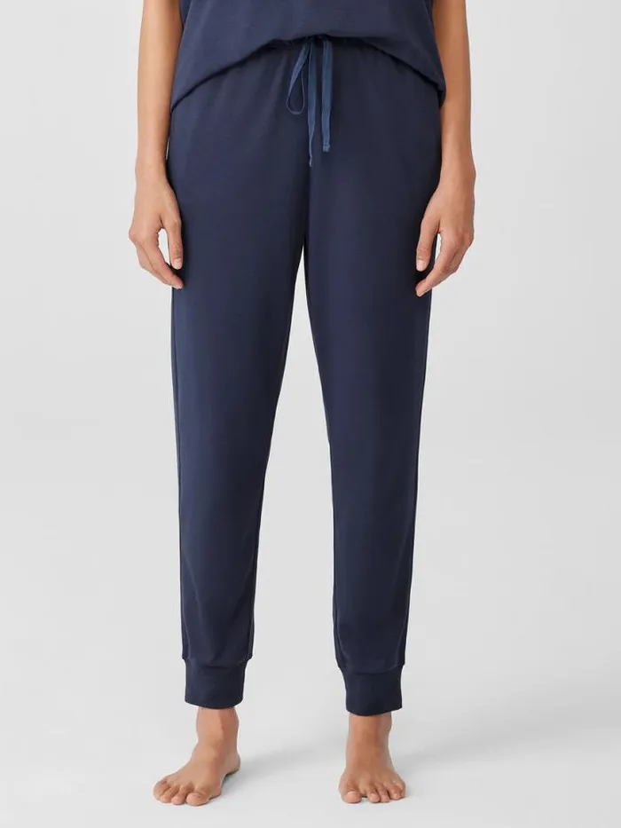 Shop Eileen Fisher Extended Sizing 1X3X Organic Cotton InterlockJogger Sleep Pant Indigo
