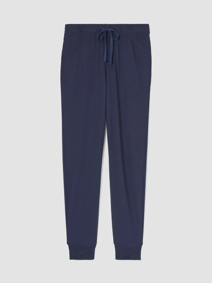 Shop Eileen Fisher Extended Sizing 1X3X Organic Cotton InterlockJogger Sleep Pant Indigo