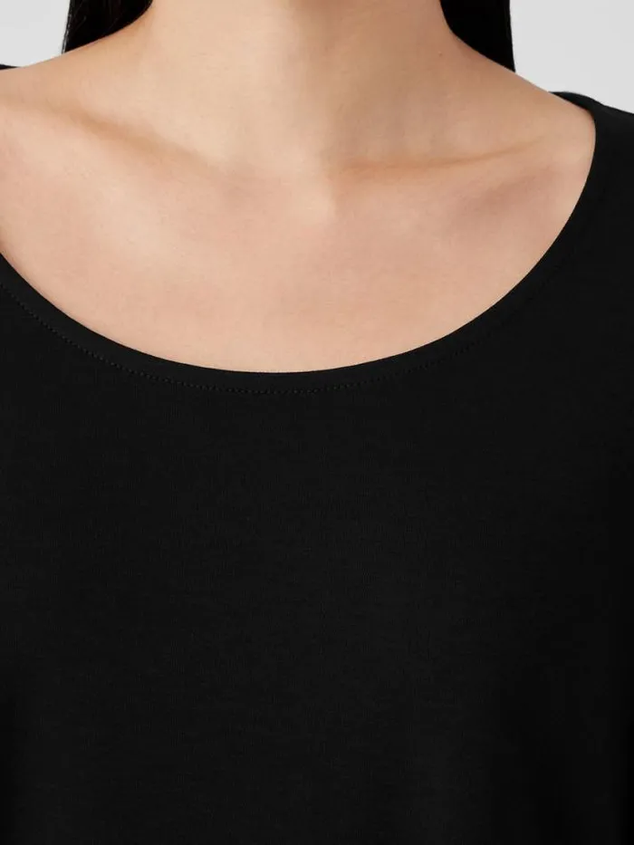 Shop Eileen Fisher Extended Sizing 1X3X Organic Cotton Interlock Long Sleep Top Black