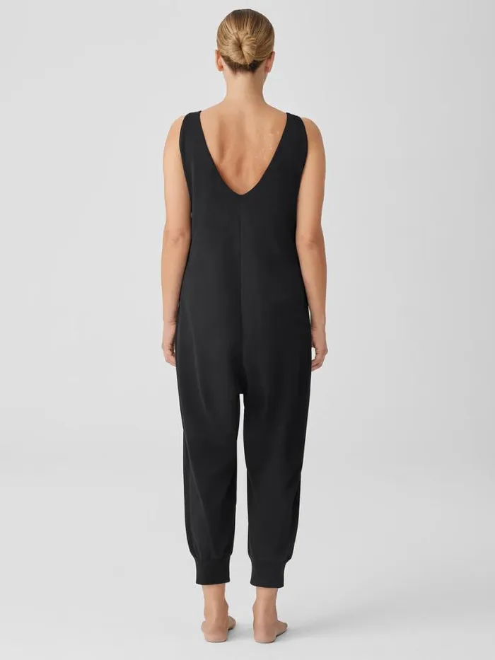 Shop Eileen Fisher Extended Sizing 1X3X Organic Cotton Interlock Sleep Jumpsuit Black
