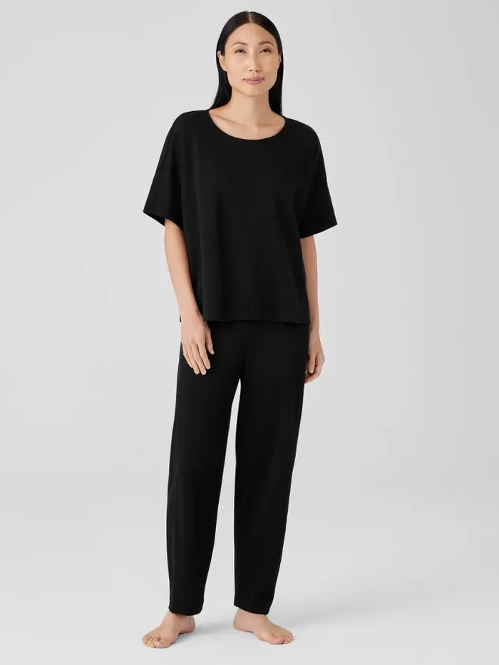 Shop Eileen Fisher Extended Sizing 1X3X Organic Cotton Interlock Sleep Tee Black