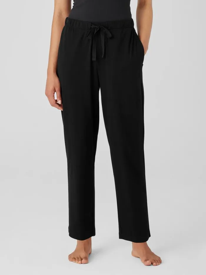 Shop Eileen Fisher Extended Sizing 1X3X Organic Cotton Interlock Slouchy Sleep Pant Black