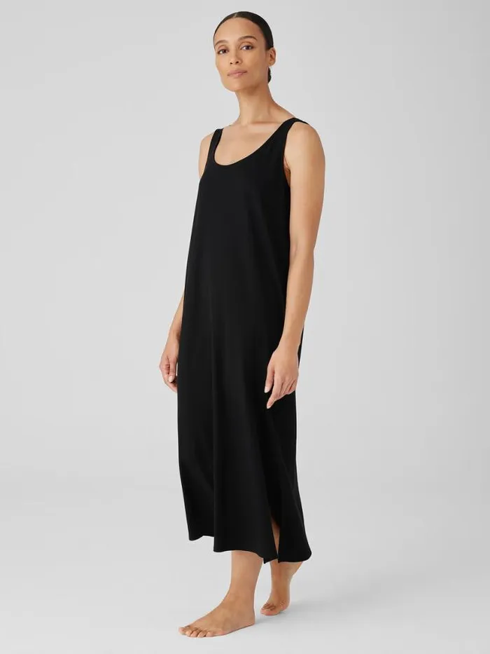 Shop Eileen Fisher Extended Sizing 1X3X Organic Cotton Interlock Tank Sleep Dress Black