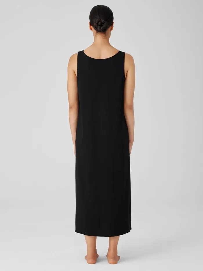 Shop Eileen Fisher Extended Sizing 1X3X Organic Cotton Interlock Tank Sleep Dress Black