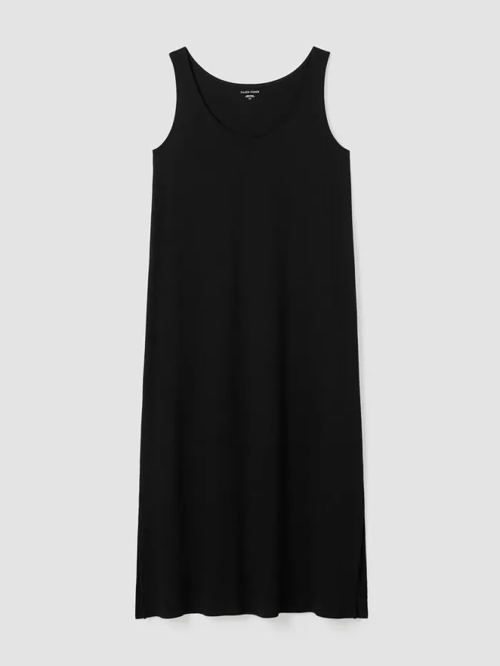 Shop Eileen Fisher Extended Sizing 1X3X Organic Cotton Interlock Tank Sleep Dress Black